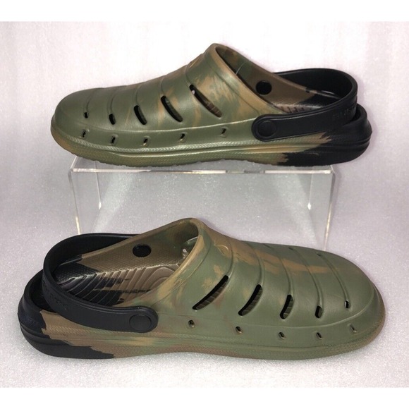 Rugged Shark Men's Green Camo w Black Strap Comfort EVA Clog Sandals Size 10 NEW - Picture 5 of 16